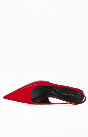 Women's Sylva Red Slingback Stiletto Pumps image number 4