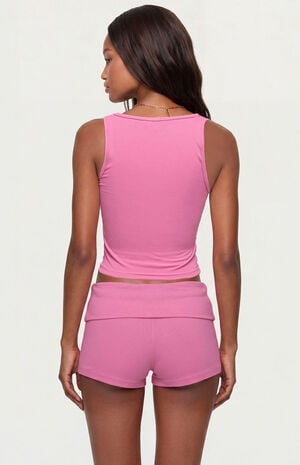 Linda Ribbed Scoop Neck Tank Top image number 3