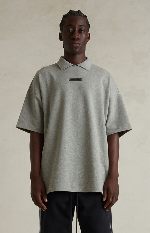 Fear of God ESSENTIALS Concrete Heather Pique Polo Shirt