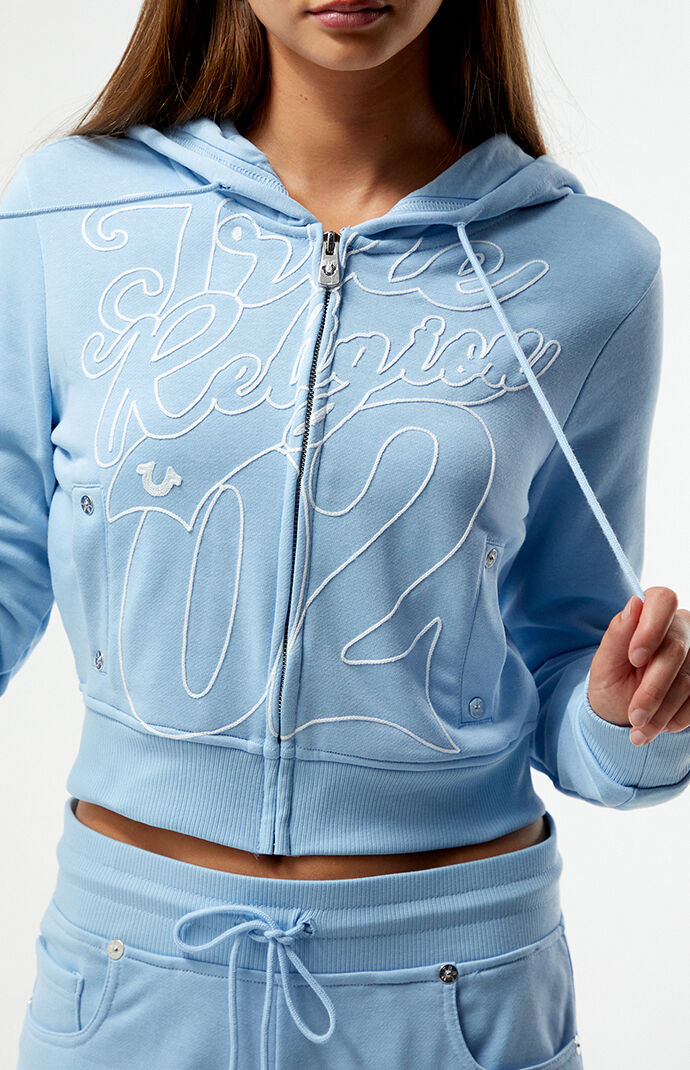 True Religion Shrunken Cropped Zip Up Hoodie | Pacsun