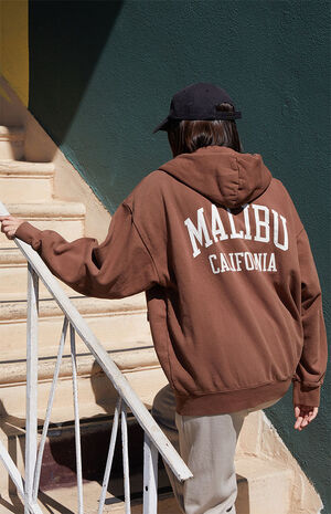 Brown Malibu Full Zip Hoodie image number 2