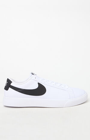 White & Black Air Zoom Blazer Low Canvas Shoes image number 2
