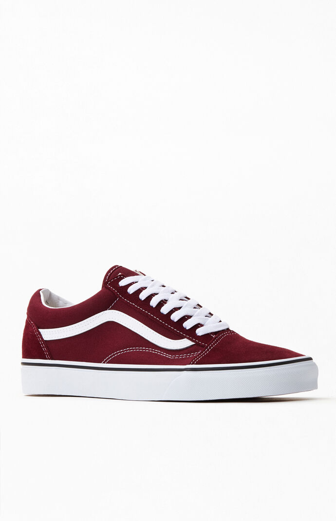 burgundy vans old skool mens