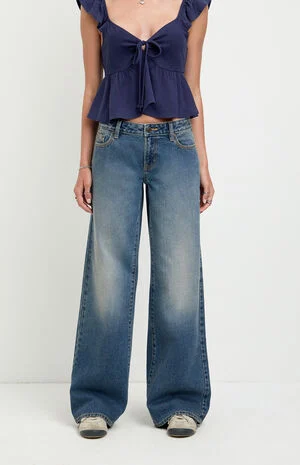 Casey Low Rise Baggy Jeans Dark Blue Washed image number 2