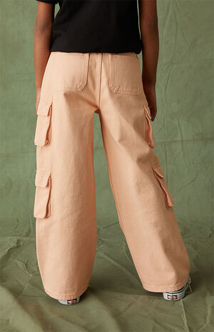 Pink Baggy Cargo Jeans image number 4