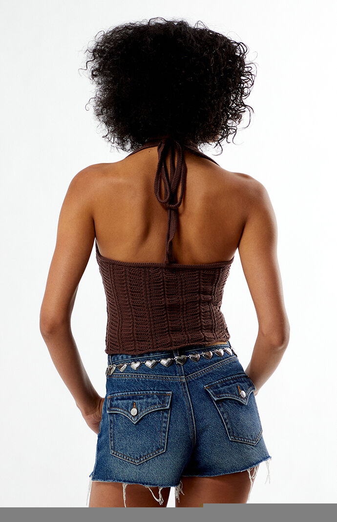 トップス todayful Halterneck Knit Tops Figure Form Bandage Textured Knit Halter Top | Karen Millen