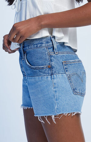 Medium Blue Pieced 501 Denim Shorts image number 2