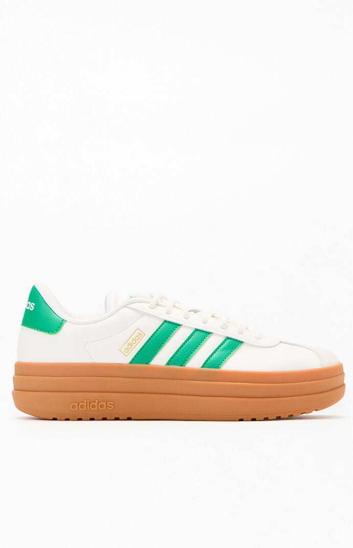 adidas Women's White & Green VL Court Bold Sneakers | PacSun