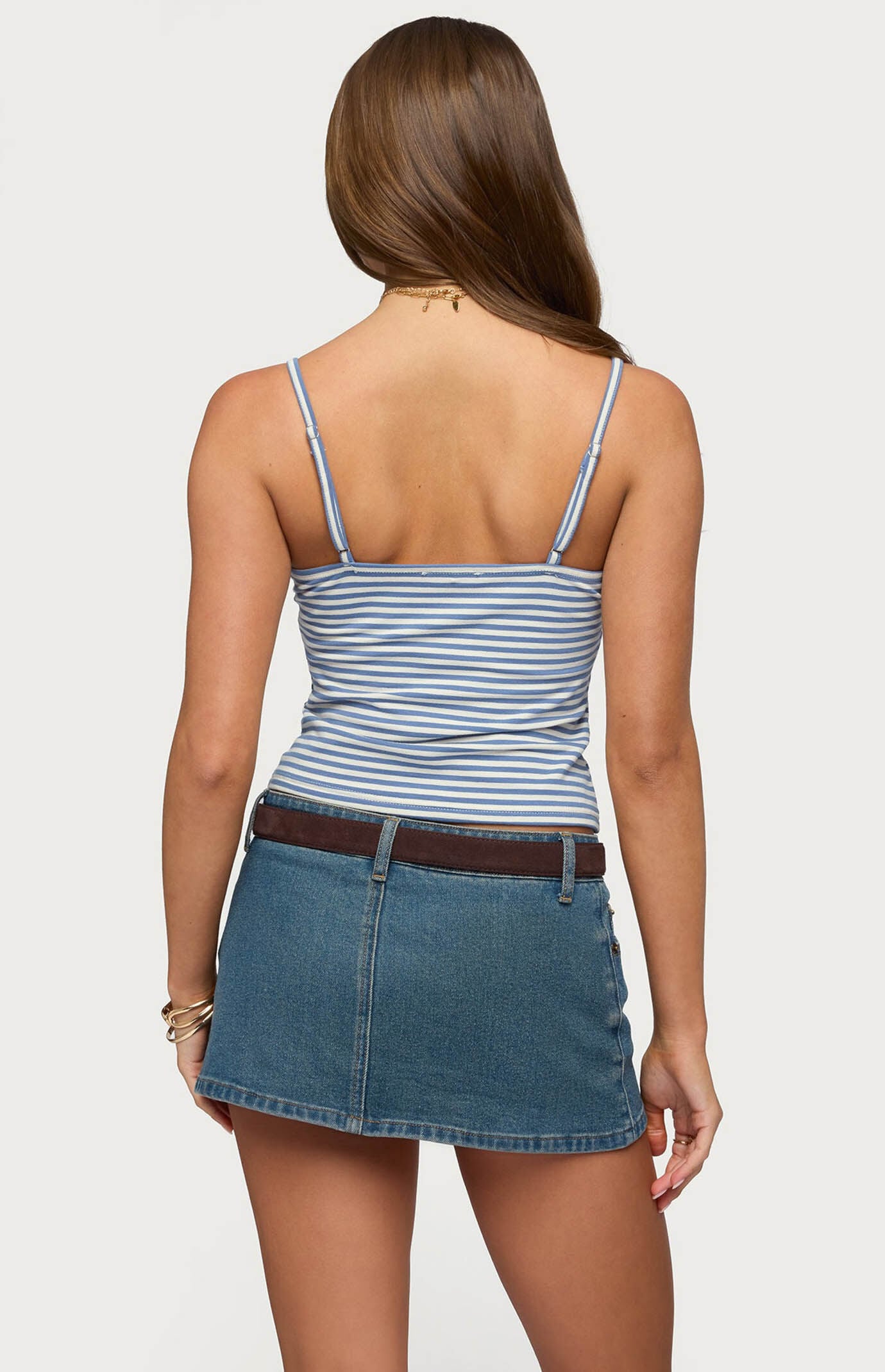Edikted Emilea V Neck Striped Tank Top