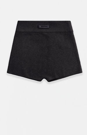 Women's Jet Black Knit Boxer Shorts image number 1