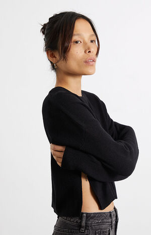 Side Split Crew Neck Sweater image number 1