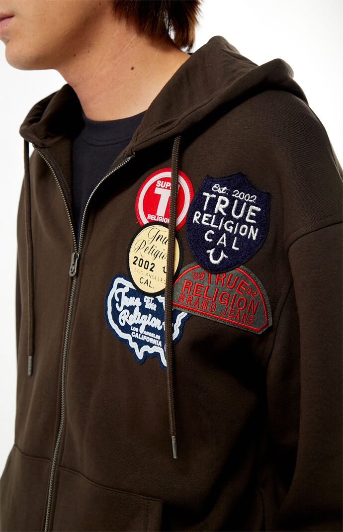 True Religion Vintage Patch Full Zip Hoodie | PacSun