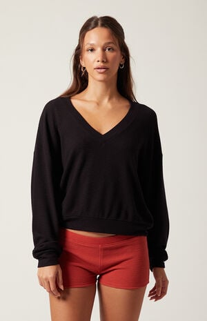 Active Aspen Waffle Knit First String V-Neck Sweatshirt image number 2