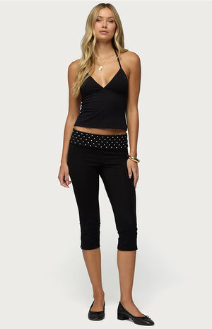 Genni Polka Dot Foldover Capri Pants image number 4