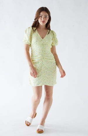 Puff Sleeve Ditsy Mini Dress image number 4