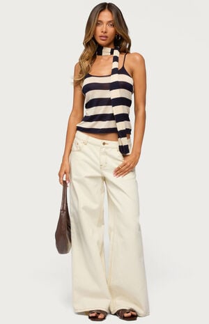 Striped Two Piece Scarf Tank Top image number 5