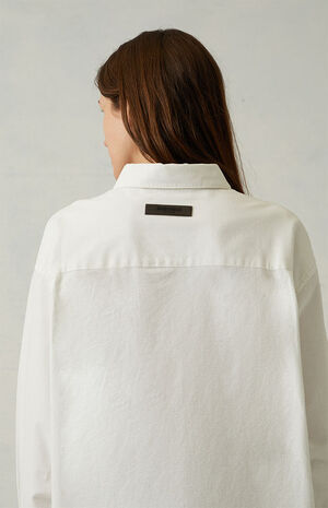 Women's White Oxford Button Down Shirt image number 5