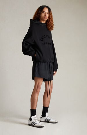 Jet Black Nylon Running Shorts image number 1