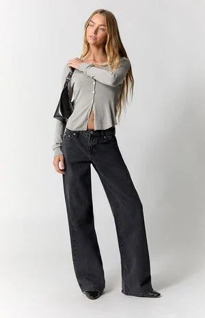 Casey Low Rise Baggy Jeans Washed Black image number 6