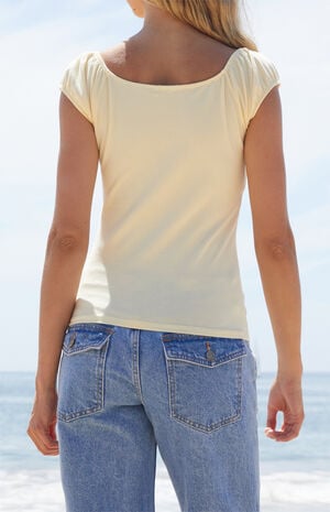 Yellow Casey Ruched Top image number 4