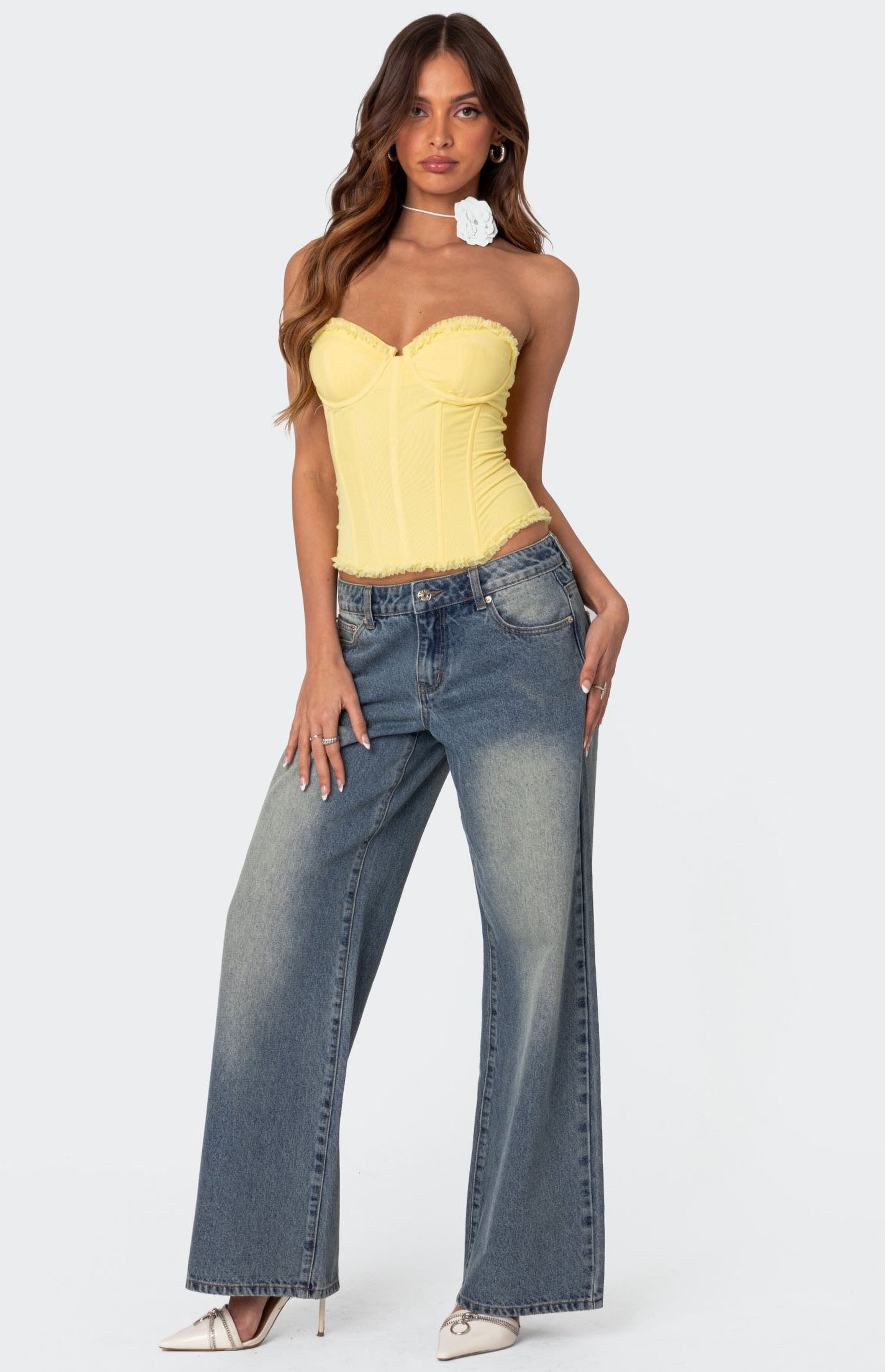 Edikted Magda Low Rise Acid Wash Jeans PacSun