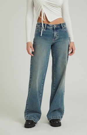 Casey Medium Indigo Low Rise Baggy Jeans image number 2