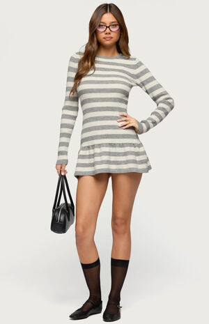 Caisyn Striped Ribbed Knit Mini Dress image number 5