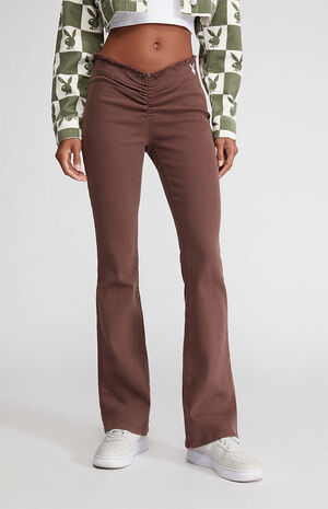 By PacSun Brown Low Rise Bootcut Jeans image number 1