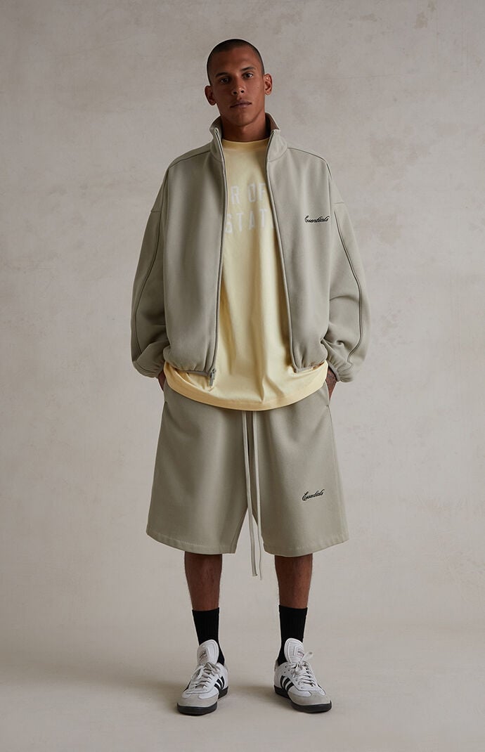 Fear of God ESSENTIALS Abbey Stone Modern Fleece Track Jacket | Pacsun