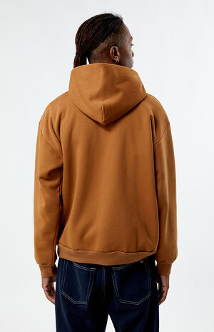 Brown Solid Hoodie image number 3