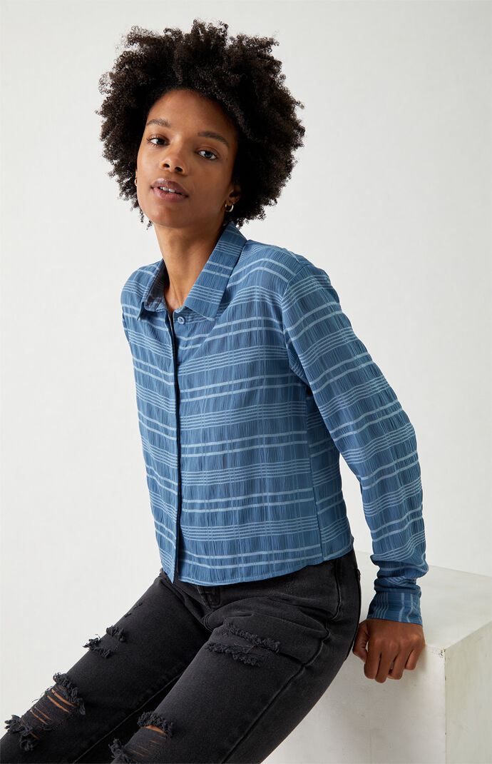 '90s Chiffon Button Down Shirt