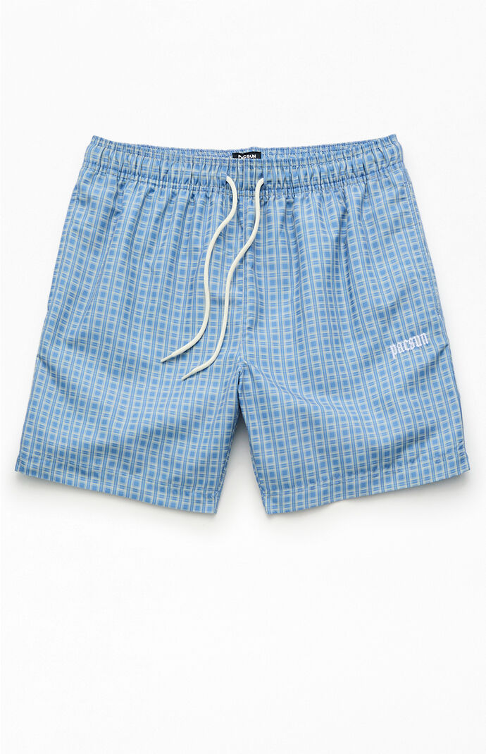 Pacsun Plaid Collegiate 6.5" Swim Trunks