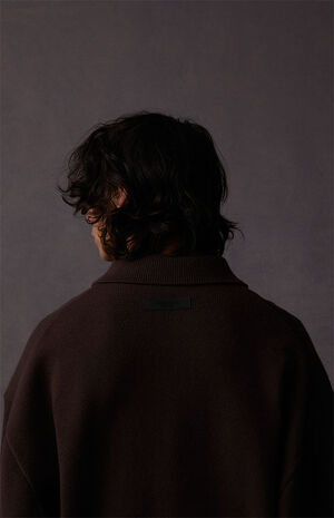 Plum Long Sleeve Polo Sweater image number 3