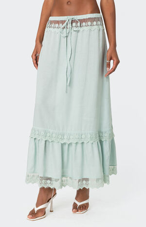 Semi Sheer Lacey Maxi Skirt image number 1
