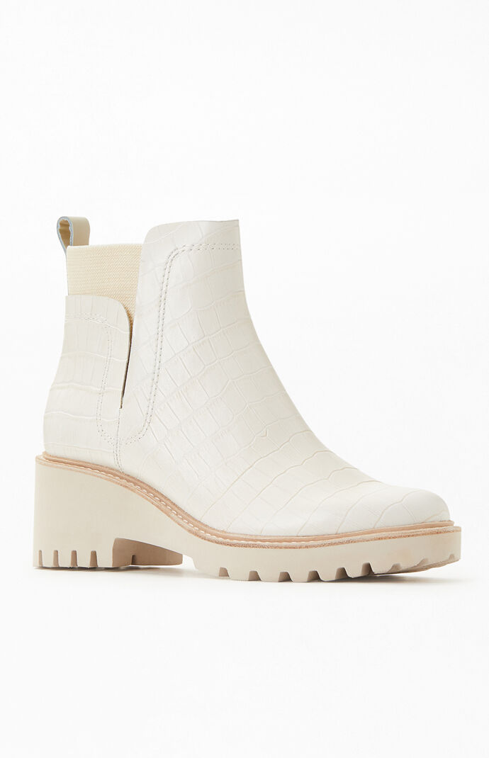 Croc Print Leather Huey Boots