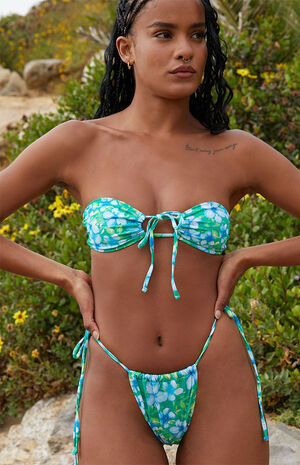 Eco Tropical Splash Strapless Bandeau Bikini Top image number 2