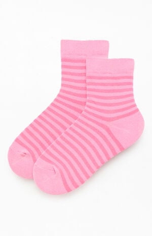 John Galt Pink Striped Ankle Socks | PacSun