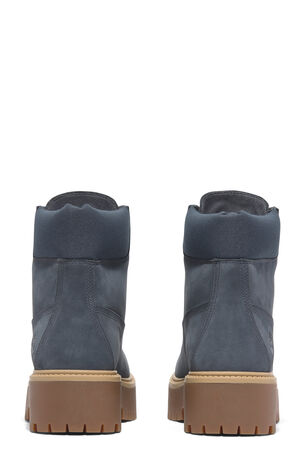Women's Dark Blue Nubuck Stone Street 6inch Lace-Up Waterproof Boots image number 5
