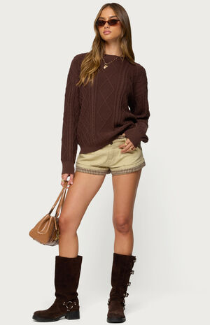 Jessy Cable Knit Oversized Sweater image number 5