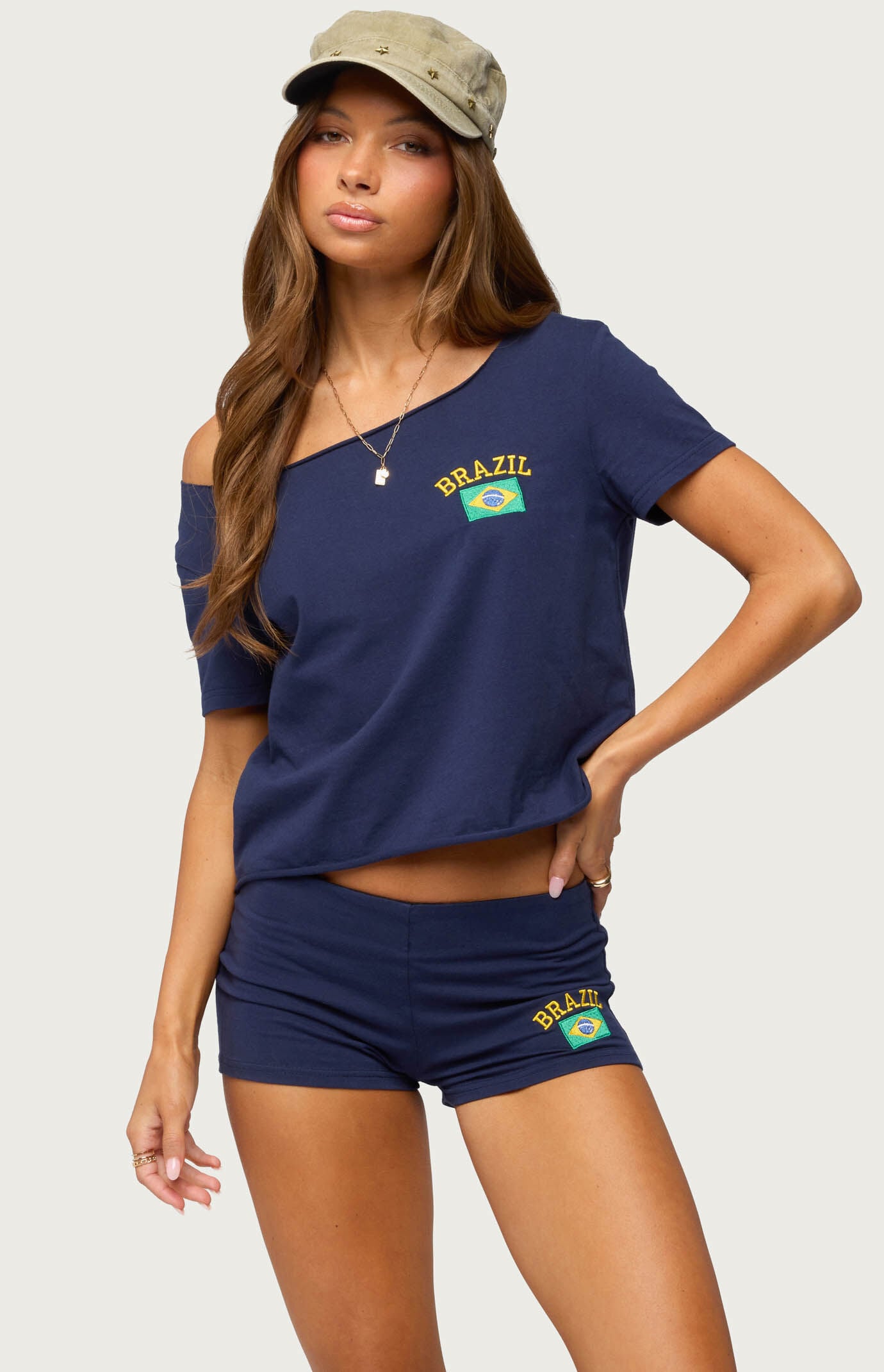 Edikted Brazilian Babe Off-The-Shoulder T-Shirt