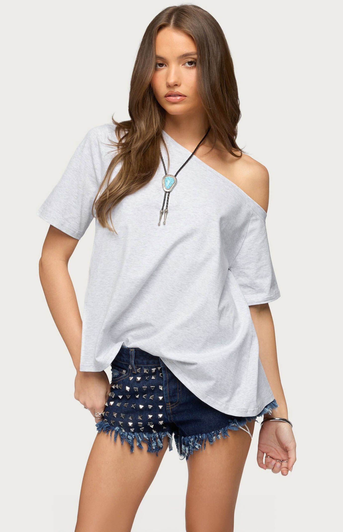 Edikted Miah Off Shoulder Shredded Back Top