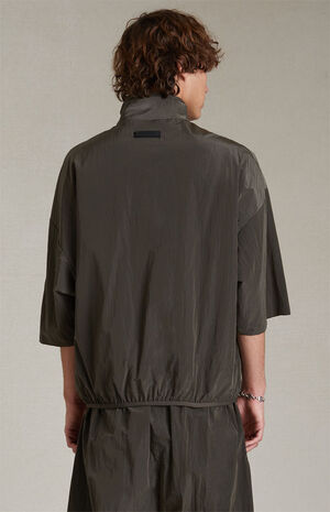 Ink Crinkle Nylon Half Zip Mock Neck Shirt image number 3