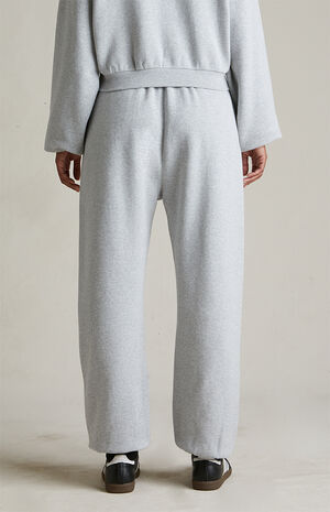 Women's Light Heather Grey Fleece Sweatpants image number 6