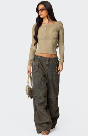 Textured Sheer Boat Neck Top image number 2