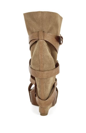 Women's Rothko Camel Belted Wedge Sandals image number 3