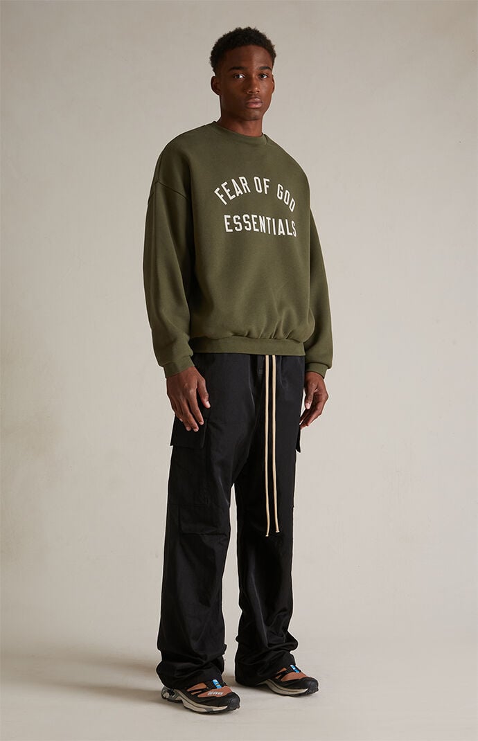 Black Textured Nylon Field Pants