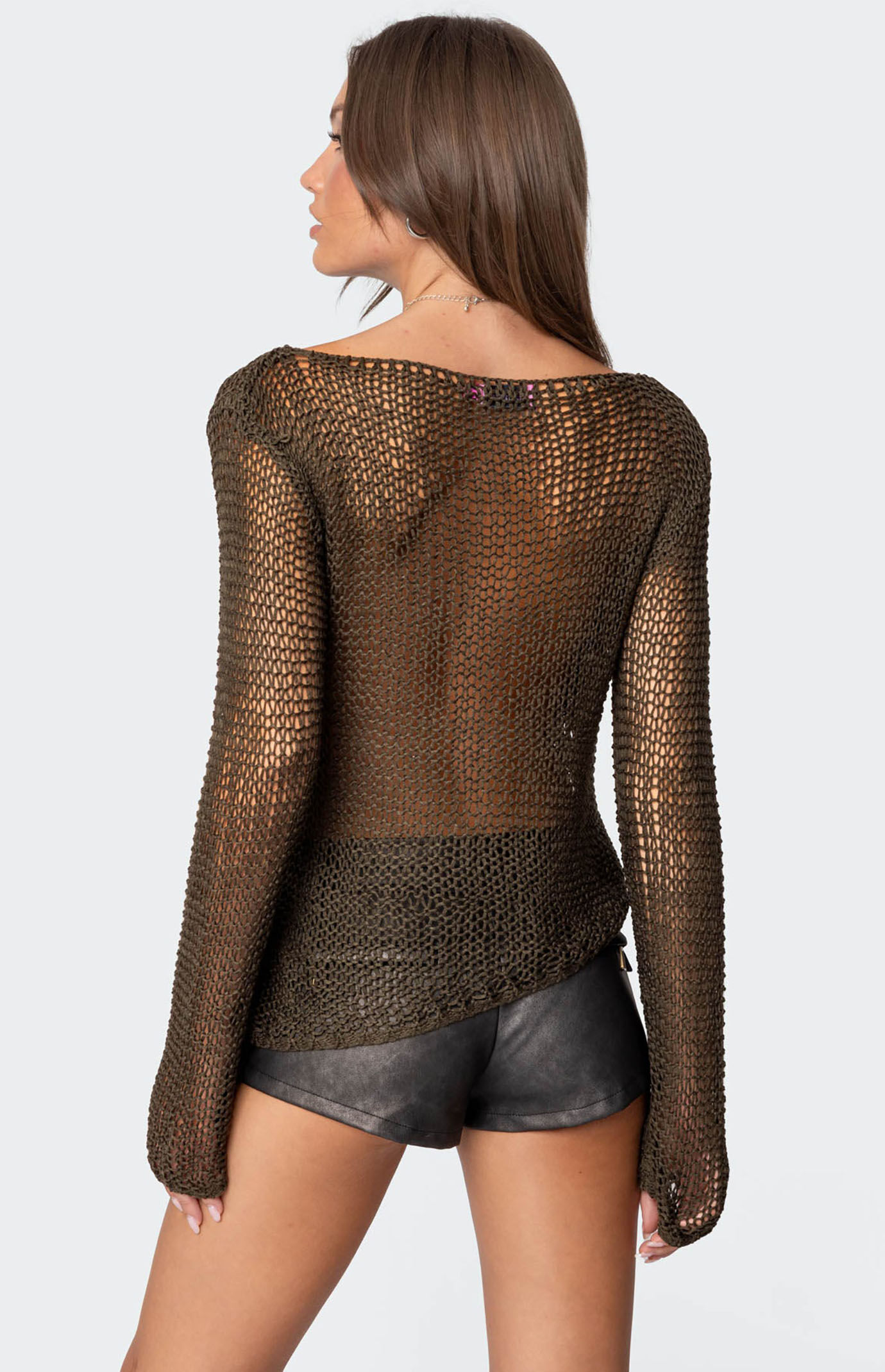 Edikted Asymmetric Open Knit Top | PacSun