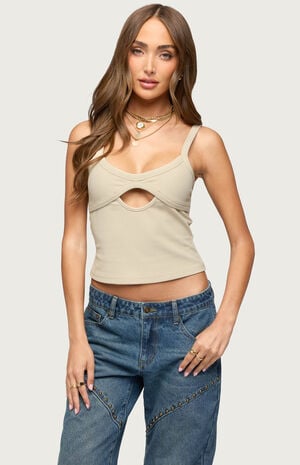 Karin Cut Out Ribbed Tank Top image number 1