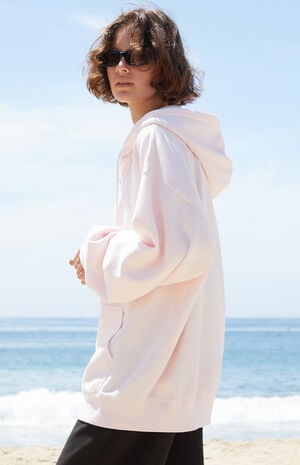 Pink Christy Full Zip Oversized Hoodie image number 3