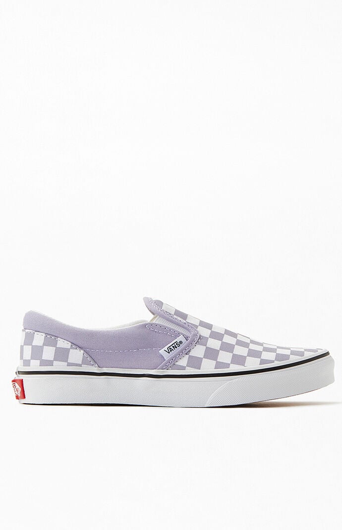 Pastel purple checkered vans top